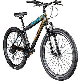 Geroni Fahrräder Geroni Magnum Mountainbike Herren 27, 5 Zoll Fahrrad Mountain Bike Damen mit MTB Rahmen Hardtail Mountainbike Frauen Unisex Fahrräder für Erwachsene Jugendliche (schwarz / orange / blau)