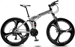 giyiohok Fahrräder giyiohok Klappbarer Mountainbike-Stahlrahmen 24-Zoll-3-Speichen-Räder mit doppelter Federung im Gelände für Doppelscheibenbremsen für Erwachsene-Schwarz-Weiss_21 Geschwindigkeit