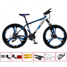 GL SUIT Fahrräder GL SUIT Fahrrad Mountainbike für Erwachsene, 24-Gang, Doppelscheibenbremsen, leichten Carbon Stahlrahmen, vorn + hinten Kotflügel, Hardtail Bike, Black Blue, 26 inches