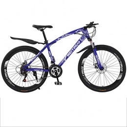 Gnohnay Fahrräder Gnohnay 26-Zoll Mountainbike, Doppelscheiben-Bremsgabel, rutschfeste Offroad-Rennräder mit Variabler Geschwindigkeit für Männer und Frauen, Blau, 27 Speed