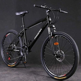 giyiohok Mountainbike Hardtail Mountain Trail Bike 24 Zoll für Erwachsene Frauen Mädchen Mountainbike mit Vorderradaufhängung und mechanischen Scheibenbremsen Rahmen aus hohem Kohlenstoffstahl-21 Geschwindigkeit_Schwarz
