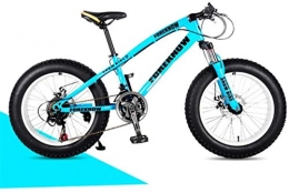 HCMNME Fahrräder HCMNME Mountainbikes, 24-Zoll-Variabler Geschwindigkeit Off-Road Beach Snowmobile Super breites Reifen Mountainbike-Speichen-Rad Aluminiumrahmen mit Scheibenbremsen (Color : Blue, Size : 30 Speed)
