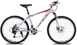 HCMNME Mountainbike HCMNME Mountainbikes, 26-Zoll-Mountainbike Erwachsene männliche und weibliche Variable Geschwindigkeit Fahrrad Speichenrad Aluminiumrahmen mit Scheibenbremsen (Color : White Red, Size : 21 Speed)