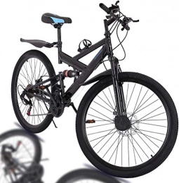 HFM Mountainbike, Mountainbike 26-Zoll-Bike Mountainbikes aus Kohlenstoffstahl 21-Gang-Fahrrad MTB mit Vollfederung für Männer/Frauen