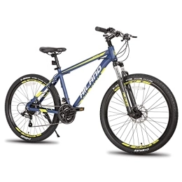 STITCH Fahrräder Hiland 26 Zoll MTB Mountainbike mit Speichenrädern Aluminiumrahmen 21 Gang Schaltung Scheibenbremse Federgabel blau 432mm Rahmen