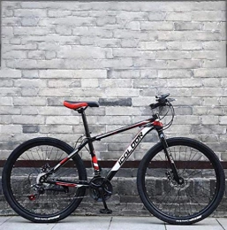 HCMNME Fahrräder Hochwertiges langlebiges Fahrrad Folding Variable Speed Mountain Bike, Aluminiumlegierung Feld Bikes, Doppelscheibenbremse Strand Snowmobile Fahrrad, 26 Zoll-Rder, Rot, 24-Gang Aluminiumrahmen mit