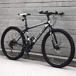 HCMNME Mountainbike Hochwertiges langlebiges Fahrrad Mountain Bike for Mnner Frau, High-Carbon Stahlrahmen Mountainbike, Vorderachsfederung Gebirgsfahrrad mit verstellbaren Stteln Aluminiumrahmen mit Scheibenbremsen