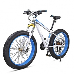 HWOEK Fahrräder HWOEK Erwachsene Mountain Bike, Doppelscheibenbremse 4, 0 Fette Reifen 26 Zoll Beach Snow Bike Rahmen aus Aluminiumlegierung 27 Gang Abschließbare Vordergabel, Blau