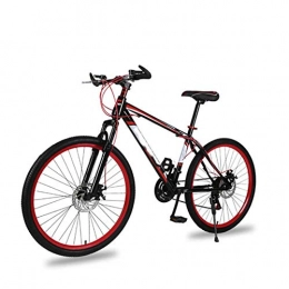 HWOEK Fahrräder HWOEK Erwachsene Mountain Bike, Speichenräder 26 Zoll Offroad-Reifen Cruiser Fahrrad Doppelscheibenbremse 21 Gang Rahmen aus Kohlenstoffstahl, Rot