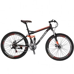 HYLK Fahrräder HYLK S7 Mountainbike 21 Gang 27, 5 Zoll Laufräder Fahrrad Orange (Speichenräder)