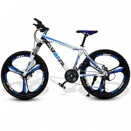 JDLAX Fahrräder JDLAX Mountainbikes 21 Geschwindigkeit 3 sprach Fahrradverstellbarer Sitz Mountainbike Doppelscheibenbremse Rahmen aus kohlenstoffhaltigem Stahl, Blau, 24in