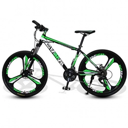 JDLAX Mountainbikes 21 Geschwindigkeit 3 sprach Fahrradverstellbarer Sitz Mountainbike Doppelscheibenbremse Rahmen aus kohlenstoffhaltigem Stahl,Grün,24in