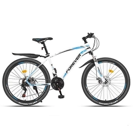 JHKGY Fahrräder JHKGY Mountainbike 27 Geschwindigkeit, 26"Outdoor-Bikes, Fahrrad Aus Kohlenstoffhaltigem Stahl, Vollgefederte Scheibenbremse, Für Männer Frauen, Weiß, 24inch