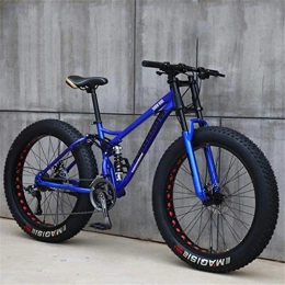 JIAJULL Fahrräder JIAJULL 26-Zoll-Fat Tire Hardtail Mountainbike, 21-Gang-Mountainbikes, Doppelaufhebung Frame & SuspensionFork, All Terrain Mountain Bike (Farbe : Blau)