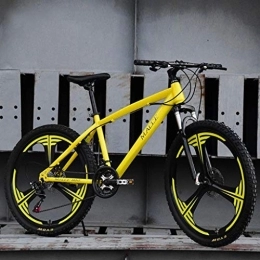 JLFSDB Fahrräder JLFSDB Mountainbike Fahrrad Ravine Bike MTB Carbon Steel Stoßdämpfende Einheit Rad Mountain Bike Doppelscheibenbremse Vorderachsfederung 21 24 27 Geschwindigkeiten (Color : Yellow, Size : 24 Speed)