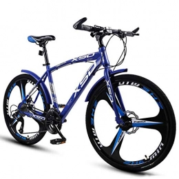JLRTY Fahrräder JLRTY Mountainbike 26" Mountainbikes 21 / 24 / 27 / 30 Geschwindigkeiten Unisex MTB Bike Leichte Carbon-Stahlrahmen Doppelaufhebung Scheibenbremse (Color : Blue, Size : 21speed)
