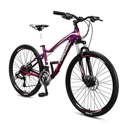 JLRTY Fahrräder JLRTY Mountainbike Frauen / Männer Mountainbikes 26" Zoll Leichte 27 Geschwindigkeiten Aluminium Rahmen Federung Vorne Scheibenbremse (Color : Purple)