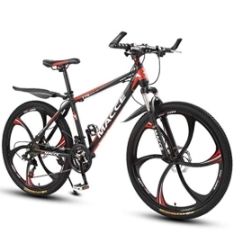 JLRTY Fahrräder JLRTY Mountainbike Mountainbike, 26 Zoll Damen / Herren Mountainbikes Leichte Carbon-Stahlrahmen 21 / 24 / 27 Geschwindigkeiten Vorderradfederung Scheibenbremse (Color : Red, Size : 24speed)