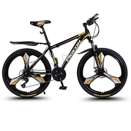 JLRTY Fahrräder JLRTY Mountainbike Mountainbike, 26 Zoll Hardtail Carbon-Stahlrahmen Fahrrad, Doppelscheibenbremse Vorderachsfederung, Mag Räder, 24-Gang (Color : Gold)