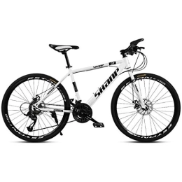 JLRTY Fahrräder JLRTY Mountainbike Mountainbike, 26 Zoll Mountainbikes Leichte Carbon-Stahlrahmen 21 / 24 / 27 / 30 Geschwindigkeiten Vorderradfederung Scheibenbremse (Color : White, Size : 30speed)