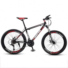 JLRTY Fahrräder JLRTY Mountainbike Mountainbike, Carbon-Stahlrahmen Bergfahrräder Hardtail, Doppelscheibenbremse Und Vorderradgabel, 26-Zoll-Speichenrad (Color : Black+Red, Size : 21-Speed)