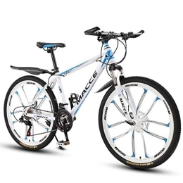 JLRTY Fahrräder JLRTY Mountainbike Mountainbike, Hardtail Fahrrad, Leichte Carbon Steel Doppelscheibenbremse Und Vorderradfederung, 26-Zoll-Räder (Color : White, Size : 21-Speed)