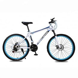 JHKGY Fahrräder Jugend- / Erwachsenen-Mountainbike, Doppelscheibenbremse Mountainbike Mit Hohem Kohlenstoffstahlrahmen, 21 Speed Steel Frame 26 Zoll Speichenräder, Dual Suspension Bike, Blau