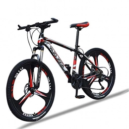 KaiKai Fahrräder KaiKai M-TOP Adult Bycicles 26in 3-Speichen-Räder Hardtail Mountainbike Federgabel High Carbon Stahl Gravel Road Bike mit Scheibenbremsen, Weiß, 27 Geschwindigkeit (Color : Red, Size : 30 Speed)