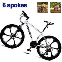 KaiKai Fahrräder KaiKai M-TOP Gravel Road Bike, Abenteuer Mountainbike mit Scheibenbremsen / Federgabeln, 26 '' 6 Spoke Wheels Bycicles for Frauen und Männer, Weiß, 21 Geschwindigkeit