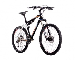 Karcher Mountainbike Karcher Alu-MTB Fully Fahrrad, 27-Gang Shimano Deore XT Kettenschaltung, schwarz / weiß matt, Rahmenhöhe: 48 cm, Reifengröße: 26 Zoll (66 cm), 280262