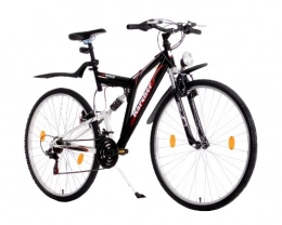 Karcher Fahrräder Karcher ATB Fully Fahrrad, 21-Gang Kettenschaltung, schwarz / weiß, Rahmenhöhe: 53 cm, Reifengröße: 28 Zoll (71, 1 cm), 280088