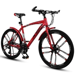Kays Mountainbike Kays Mountainbike 26" Mountainbikes 21 / 24 / 27 / 30 Geschwindigkeiten Unisex MTB Bike Leichte Carbon-Stahlrahmen Federung Vorne Scheibenbremse (Color : Red, Size : 24speed)