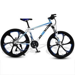 Kays Fahrräder Kays Mountainbike Mountain Bike, Männer / Frauen MTB Fahrräder, Carbon-Stahlrahmen, Vorderradaufhängung Und Doppelscheibenbremse, 26-Zoll-Räder Mag (Color : White+Blue, Size : 24 Speed)
