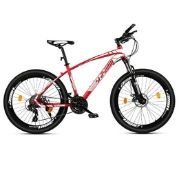 Kays Fahrräder Kays Mountainbike Mountainbike, 26” Männer / Frauen MTB Fahrräder, Carbon-Stahlrahmen, Doppelscheibenbremse Und Vorderradgabel (Color : Black+Red, Size : 24 Speed)