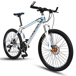 Kays Fahrräder Kays Mountainbike Mountainbike, 26 Zoll MTB Fahrräder 24 / 27 Geschwindigkeiten Leichte Carbon-Stahlrahmen-Scheibenbremse Vorderachsfederung - Weiß / Bule (Size : 24'')