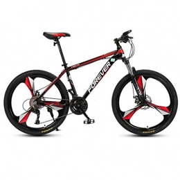 Kays Fahrräder Kays Mountainbike Mountainbike, 26 Zoll Stahl-Rahmen Hardtail Fahrräder, Doppelscheibenbremse und Vorderradfederung, 24-Gang (Color : Red)