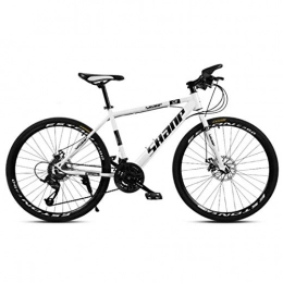 Kays Fahrräder Kays Mountainbike Mountainbike, MTB Fahrräder Carbon-Stahlrahmen, Vorderradaufhängung Und Doppelscheibenbremse, 26-Zoll-Räder (Color : White, Size : 27-Speed)