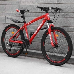 Kays Fahrräder Kays Mountainbike MTB 26 Zoll Männer / Frauen Räder Bikes, Kohlenstoffstahlrahmen, Vorderradaufhängung Und Doppelbremsscheibe (Color : Red, Size : 24-Speed)