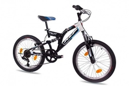 KCP Fahrräder KCP 20 Zoll Mountainbike Kinderfahrrad - JETT FSF weiss schwarz - Vollfederung Kinder Fahrrad für Jungen und Mädchen mit 6 Gang Shimano Schaltung - für Kinder zwischen 6-9 Jahre und 1, 20-1, 40m Körpergröße