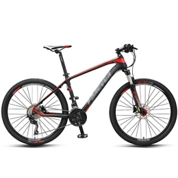 KDHX Fahrräder KDHX Mountainbike für Erwachsene, 27 Gänge, 26-Zoll-Räder, ultraleichter Rahmen, Federgabel aus Kohlefaser, die schwarz und rot für Männer im Gelände ist (Size : 27.5 inches)