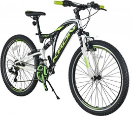 KRON Mountainbike KRON ARES 4.0 Fully Mountainbike 26 Zoll | 21 Gang Shimano Kettenschaltung mit V-Bremse | 16.5 Zoll Rahmen Vollgefedert MTB Erwachsenen- und Jugendfahrrad | Schwarz & Grün