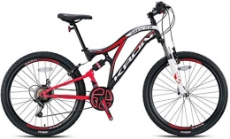 KRON Fahrräder KRON ARES 4.0 Vollgefedertes Kinder Mountainbike 20 Zoll ab 6, 7, 8, 9 Jahre | 21 Gang Shimano Kettenschaltung mit V-Bremse | Kinderfahrrad 14 Zoll Rahmen Vollfederung | Schwarz Rot
