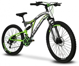 S.T.S Fahrräder Kron Ares Mountainbike, 26 Zoll, 21 Gänge, Shimano Mountainbike Revo, Scheibenbremse (grau / grün)