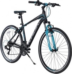KRON Mountainbike KRON TX-100 Aluminium Mountainbike 28 Zoll | 21 Gang Shimano Kettenschaltung mit V-Bremse | 18 Zoll Rahmen MTB Erwachsenen- und Jugendfahrrad | Schwarz Blau