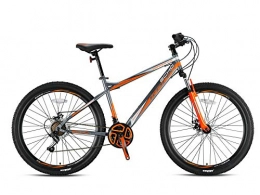 KRON Fahrräder KRON Vortex 4.0 Mountainbike 27.5 Zoll | 21 Gang Shimano Schaltung mit V-Bremse | 16 Zoll Rahmen MTB Erwachsenen Jugend Fahrrad | Grau Orange