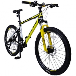 KRON Fahrräder KRON XC-100 Hardtail Aluminium Mountainbike 26 Zoll, 21 Gang Shimano Kettenschaltung mit Scheibenbremse | 16 Zoll Rahmen MTB Erwachsenen- und Jugendfahrrad | Schwarz & Gelb
