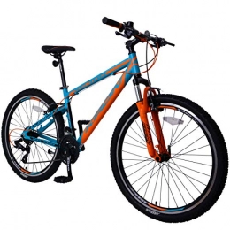 KRON XC-100 Hardtail Aluminium Mountainbike 26 Zoll, 21 Gang Shimano Kettenschaltung mit V-Bremse | 16 Zoll Rahmen MTB Erwachsenen- und Jugendfahrrad | Blau & Orange