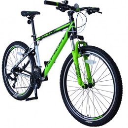 KRON Mountainbike KRON XC-100 Hardtail Aluminium Mountainbike 26 Zoll, 21 Gang Shimano Kettenschaltung mit V-Bremse | 16 Zoll Rahmen MTB Erwachsenen- und Jugendfahrrad | Schwarz & Grün