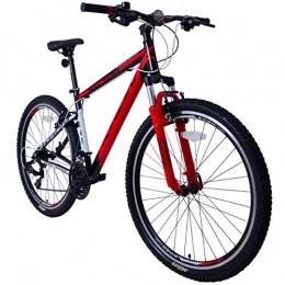 KRON Fahrräder KRON XC-100 Hardtail Aluminium Mountainbike 27.5 Zoll, 21 Gang Shimano Kettenschaltung mit V-Bremse | 18 Zoll Rahmen MTB Erwachsenen- und Jugendfahrrad | Schwarz & Rot