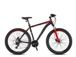 Geroni Mountainbike KRON XC-100 Hardtail Aluminium Mountainbike 29 Zoll, 21 Gang Shimano Kettenschaltung mit Scheibenbremse | 20 Zoll Rahmen MTB Erwachsenen- und Jugendfahrrad | Schwarz & Rot